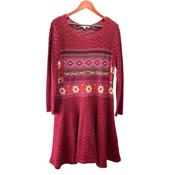 Boho Parisian ANTHROPOLOGIE Midi Crochet Knit Dress, Women’s Size XL - Picture 3 of 9